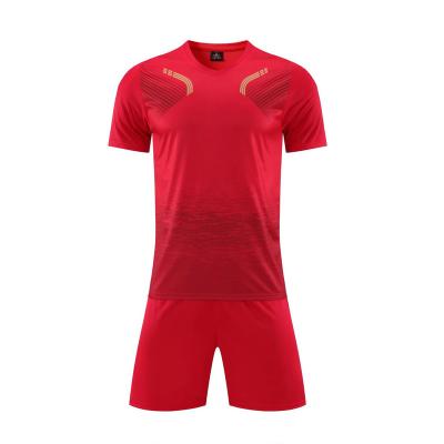 China Breathable summer competition team adult short-sleeved uniforms can be printed breathable football suits training suit for sale