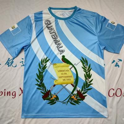 China Coolmax Fast Shipping Customized Color Saturated Fade Short Sleeve Flat Cloth Edition Breathable Sweat Memorial T-Shirt Guatemala for sale