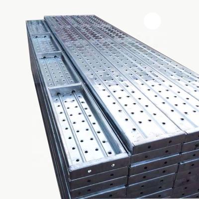 China Galvanized Steel Building Construction Decking Spring Board Metal Walkway Board Walkway Scaffolding Working Platform Plank With Clamp Hook for sale