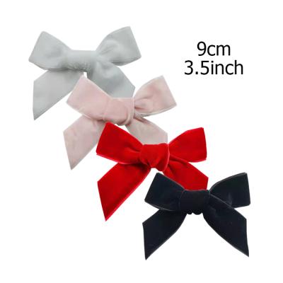 China Decoration and embellishment factory manufacturing velvet ribbon bow hairpin hair clips accessories for sale