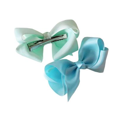 China Toddlers 3.5inch Grosgrain Ribbon Bow Club Hair Barrettes Alligator Clippers Kids Hair Decoration Stock Clearance for sale