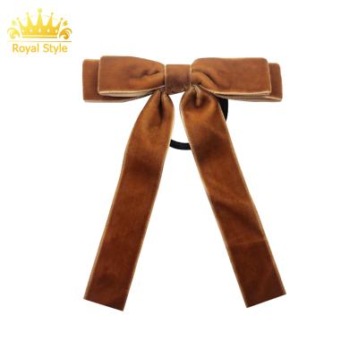 China Factory Brown Fashion Camel Hair Scrunchies Velvet Hair Scrunchies Whole High Quality Hair Accessories Elastic Rope for sale