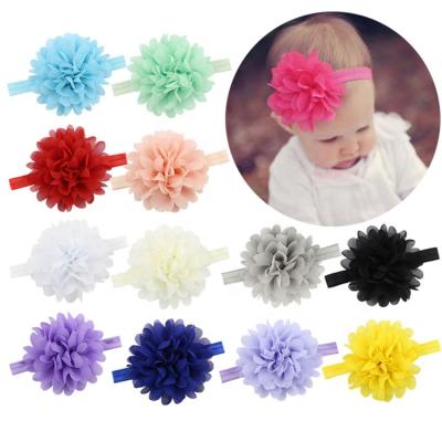 China Fashionable Factory Good Quality Original Chiffon Flowers Shape Latest Muti Color Personalize Baby's Headband for sale