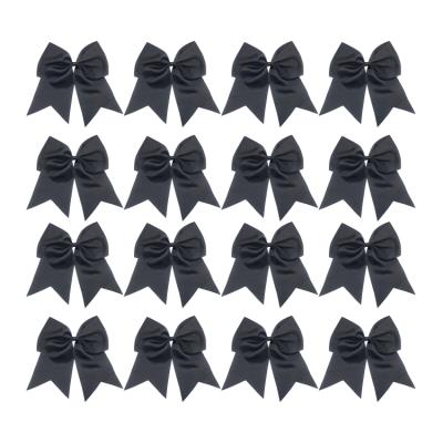 China Fashion Hair High Quality Cheer Bow Elastic Dovetail Cut Grosgrain Ribbon Bow Knot For Girls Cheerleader for sale