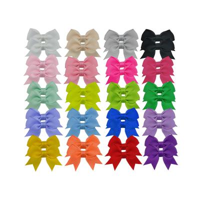 China Amazon Hot Selling 2 Inch Hair Clip Fully Striped Girl's Grosgrain Ribbon Bow Hair Clips Barrettes Grabs Accessories for sale