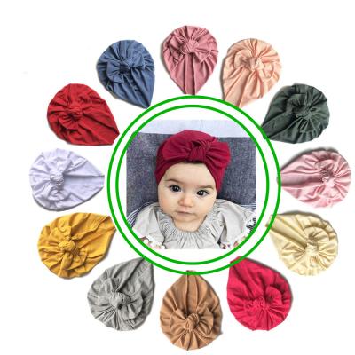 China European and American Style Baby Hat Kids Elastic Baby Turban Hats for Girls Ball Cloth Headwrap Headwrap Infant Beanie Hat for sale