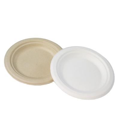 China Compostable Biodegradable Under 90 Day Disposable Biodegradable Dish WholesaleTakeaway Bamboo Plates 6 Inch Bagasse Baking Dish Paper Cake Dishes for sale