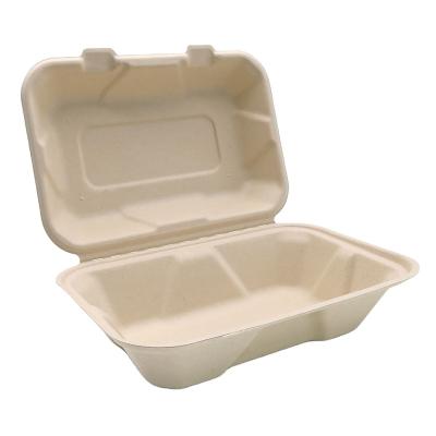 China Compostable Biodegradable Within 90 Day Food Packaging Custom Food Packaging Lunch Box Eco-Friendly Compostable Biodegradable Bagasse Disposable Takeaway for sale