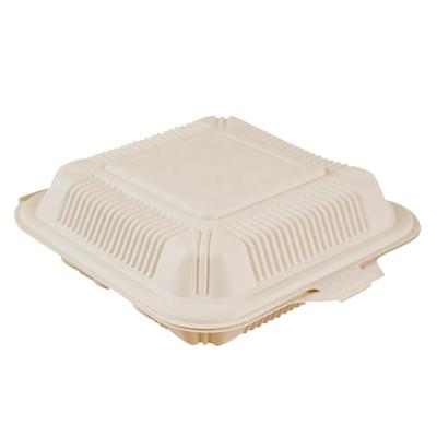 China Factory Wholesale High Density Biodegradable Pla Clamshell Sandwich Box Pla Lunch Bento Box Pla Cornstarch Lunch Box for sale