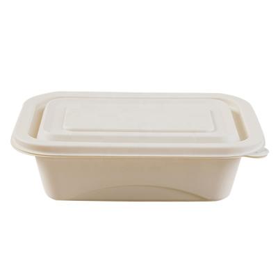 China Cost Performance Biodegradable High Pla Coated Rectangular Biodegradable Box PLA Biodegradable Boxes Pla Cornstarch Lunch Box for sale