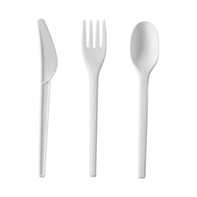 China Modernism China Factory Direct Wholesale Travel Disposable Cutlery CPLA Cutlery Biodegradable Cornstarch Knife Fork Spoon for sale