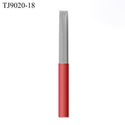 China Permanent Red Disposable Fog Needle Eyebrow Embroidery Around Lip 18Pins Semi Permanent Sharp Microblading Needles for sale