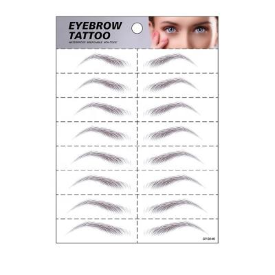 China adhesive & New 8 Pairs Disposable Waterproof 4D Imitation Eyebrow Like Hair Tattoos Temporary Sticker Eyebrow Tattoo Sticker for sale