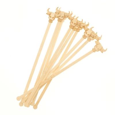 China Disposable Customizable Animal Shape Disposable Smooth And Burr Free Bamboo Stirring Rod for sale