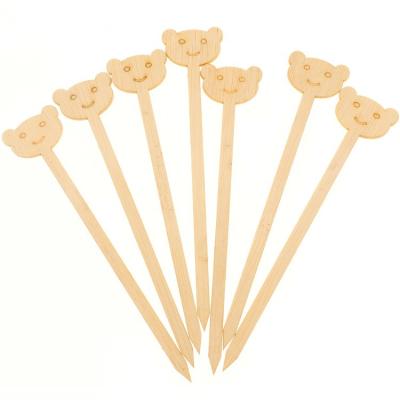 China 100% Food Grade Eco Friendly Creative Cocktail Decoration Disposable Bamboo Fruit Picks for sale