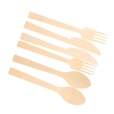 China 2021 disposable new designed spoon fork bamboo knife with customer logo for sale