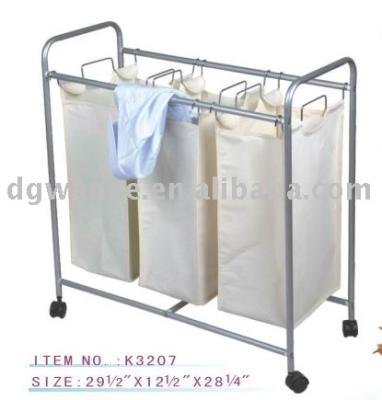 China K3207 Foldable Cotton Laundry Basket With Wheels for sale