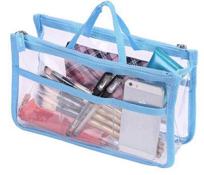 China 2016 NEW STYLE Eco-friendly Clear PVC Cosmetic Bag with zipper, makeup bag with hander for sale