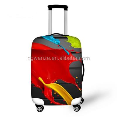 China Creative Color Printed Folding Luggage Cover Spandex Travel Suitcase Cover Device for sale