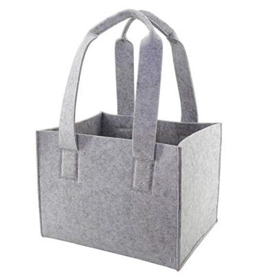 China Sustainable Handmade Best Selling Felt Tote Bag Baby Diaper Bag Felt Storage Basket Custom Felt Bags for sale