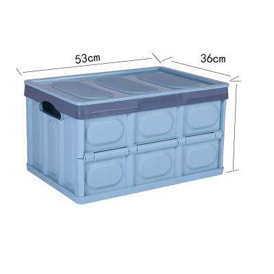 China Folding Storage Bin Bin with Lid, Durable Plastic Folding Storage Crate, Stackable Organizer Storage Box Container for for sale