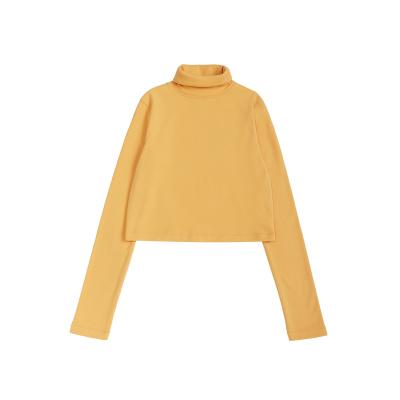 China Breathable Vendor Hot Spring And Plain Autumn High Waisted Long Sleeve High Neck T-Shirt for sale