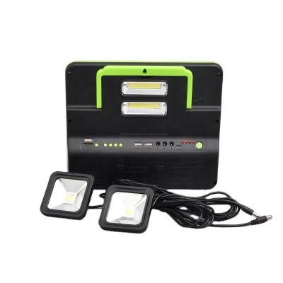 China High Quality 2pcs 2W Home Flood Light Multifunctional Portable Solar Charged Light System for sale