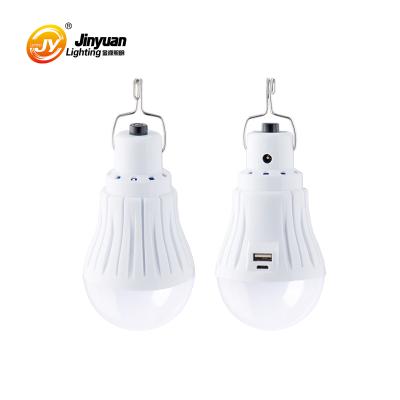 China Residential Battery Capacity 1500mAh Output USB Rechargeable 5w Emergency Led Bulb Light With Hook for sale