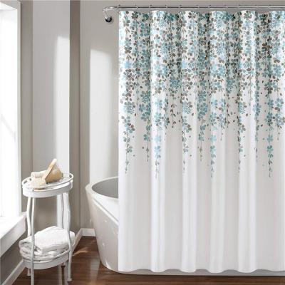 China 2020 Viable Popular Custom Design Printed Shower Curtain Polyester Shower Curtain Waterproof Washable Shower Curtain for sale