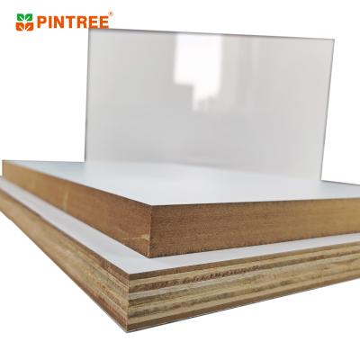 China Cheap price 18mm modern high quality melamine gloss finish white plywood with best prices for sale