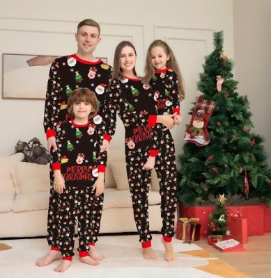 China 2023 Breathable K&Y Family Women And Men Long Sleeve Print Sleepwear Pajamas Sets Children Around The Collar Christmas Pajamas Family Matching for sale