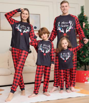 China K&Y Readyship Breathable Red Plaid Christmas Pajamas Pajamas Set Family Matching Christmas Cheap Pajamas Set Family Matching Outfits for sale