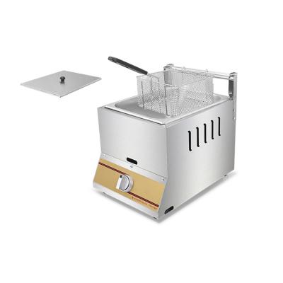 China Commercial 2 Tanks 2 Baskets Kitchen Stainless Steel Gas Deep Fryer Commercial Gas Deep Fryer for sale