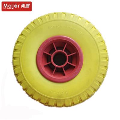 China Construction Material Shop 10 Inch 3.50-6 Load Capacity 200kg Lightweight PU Foam Wheel For Trailer Beach for sale