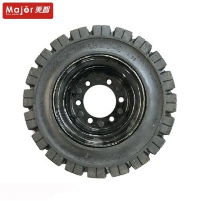 China Home use 18 inch rubber solid wheel, used for small forklift, airport trailer for sale