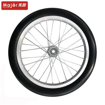 China Wheelchair Aluminum PU 16 Inch Foam Rubber Wheel for sale