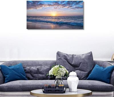 China Tropical Sea Landscape Painting Sea Sunrise Porch Feng Shui Painting Office Oil Painting for sale