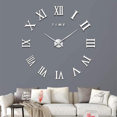 China CLASSIC 2021 Big Size Creative Nordic Acrylic Luxury DIY 3D Digital Cheap Home Decoration Modern Sticker Wall Clocks for sale