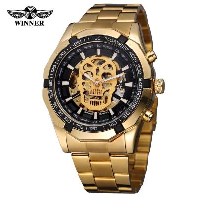 China Forsining Automatic Hot Sale Stainless Steel Bracelet Skull Mens Automatic Watch for sale