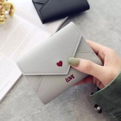 China 2018 new fashionable simple ladies love short coin purse wallet women for sale