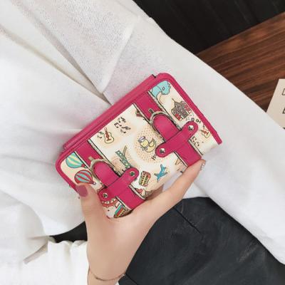 China 2018 fashionable cartoon printing fashion buckle wallet small square women's wallets wholesale for sale