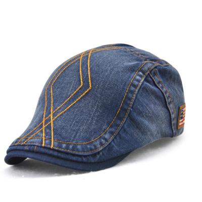 China Checked High Quality Casual Fashion Summer Autumn Jeans Hats For Men Women Beret Unisex Hats for sale