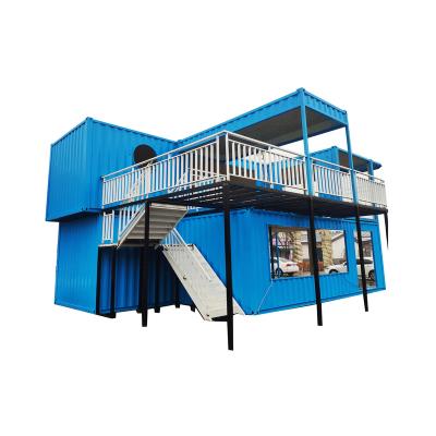 China Marine container Metal Wall Panel transformation prefabricated module house cafe restaurant bar for sale