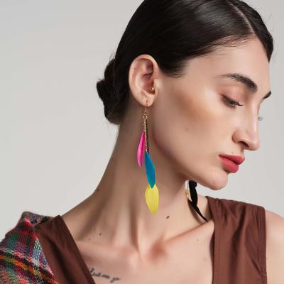 China BOHIME Boho Titanium Plated Feather Drop Earrings For Women 2022 In Multi Colors - Magical Topics Free Sample for sale