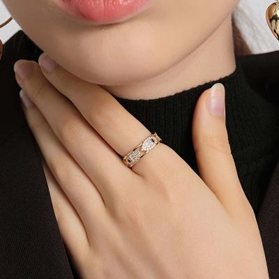 China Free preview CLASSIC My Fair Lady Designer Evil Eye Wide Ring - 2022 trendy brass ring 18k gold plated fashion ring for sale