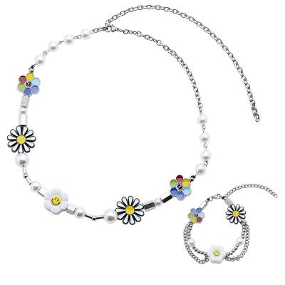 China Hiphop Fun Acrylic Daisy Bead Butterfly Cloud Lightning Cloud Lightning Necklace Bracelet Set - Free Sample for sale