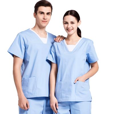 China Anno High Quality Workwear Medical Comfortable V-Neck Solid Color Scrubs For Hospital Uniform Women Scrubs Curgical Clothes for sale