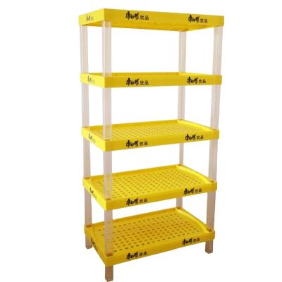 China Brand Single Sided Promotional Beverage Plastic Display Stands Racks for sale