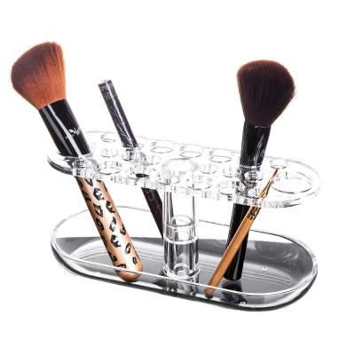 China Wholesale Clear Plastic Acrylic Cosmetic Brush Holder Makeup Organizer 18.0*8.0*8.5CM for sale