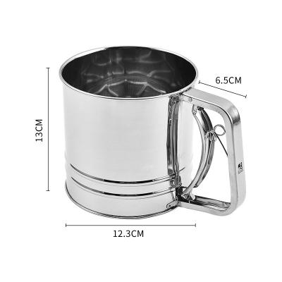 China Good Quality Large Flour Sifter Stainless Steel Sustainable Flour Sieve For Baking And Powdered Sugar Sieve 2 3 5 8 CUPS for sale